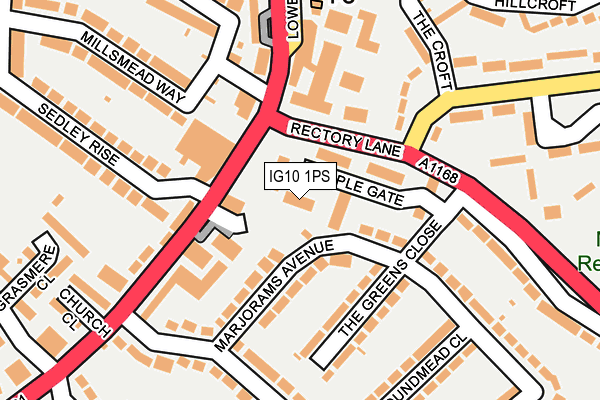 IG10 1PS map - OS OpenMap – Local (Ordnance Survey)