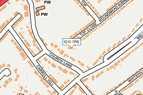 IG10 1PW map - OS OpenMap – Local (Ordnance Survey)