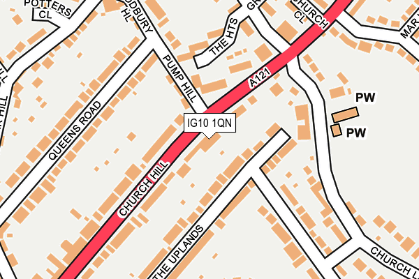 IG10 1QN map - OS OpenMap – Local (Ordnance Survey)