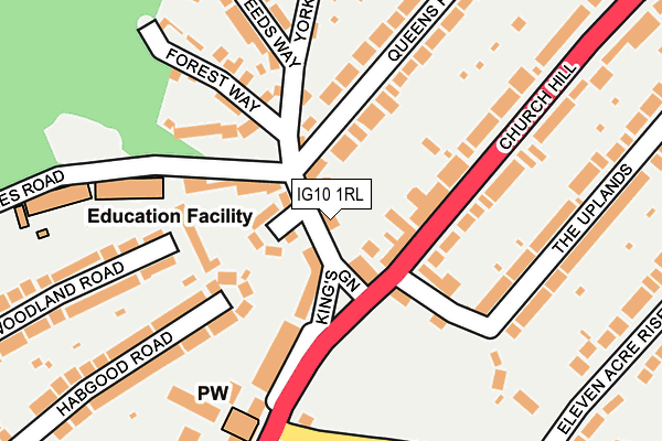 IG10 1RL map - OS OpenMap – Local (Ordnance Survey)