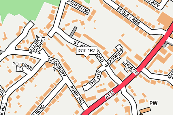 IG10 1RZ map - OS OpenMap – Local (Ordnance Survey)