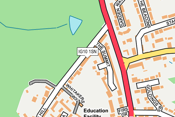IG10 1SN map - OS OpenMap – Local (Ordnance Survey)