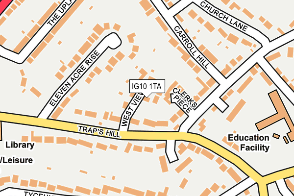 IG10 1TA map - OS OpenMap – Local (Ordnance Survey)