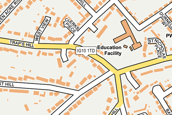 IG10 1TD map - OS OpenMap – Local (Ordnance Survey)
