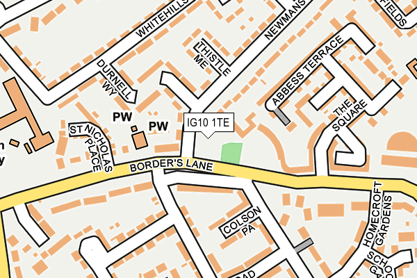 IG10 1TE map - OS OpenMap – Local (Ordnance Survey)