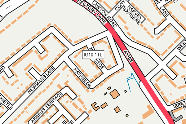 IG10 1TL map - OS OpenMap – Local (Ordnance Survey)