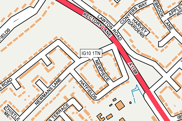 IG10 1TN map - OS OpenMap – Local (Ordnance Survey)