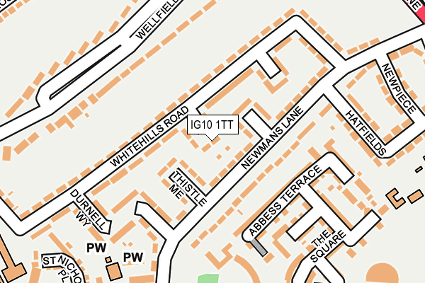 IG10 1TT map - OS OpenMap – Local (Ordnance Survey)