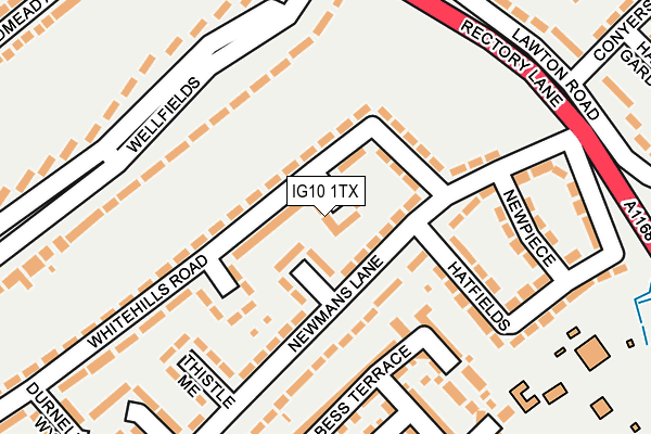 IG10 1TX map - OS OpenMap – Local (Ordnance Survey)