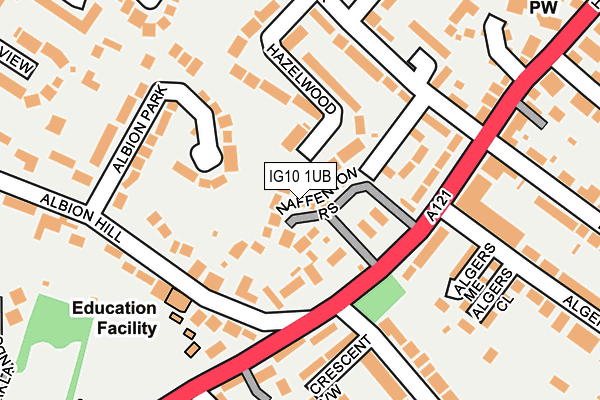 IG10 1UB map - OS OpenMap – Local (Ordnance Survey)