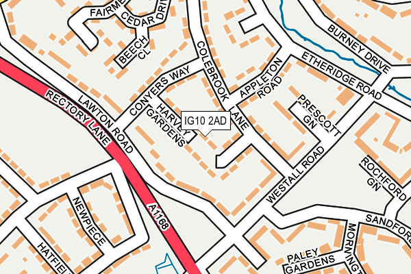 IG10 2AD map - OS OpenMap – Local (Ordnance Survey)