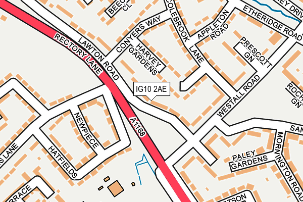 IG10 2AE map - OS OpenMap – Local (Ordnance Survey)