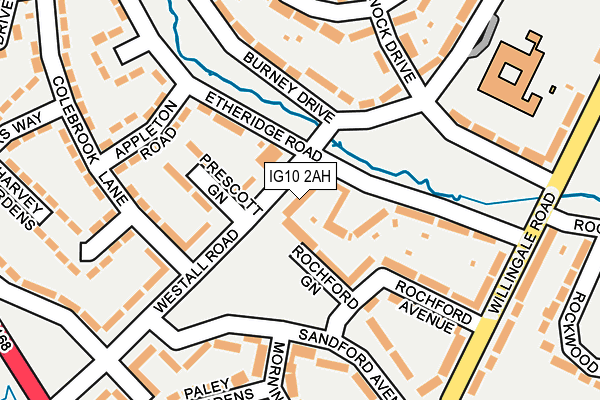 IG10 2AH map - OS OpenMap – Local (Ordnance Survey)