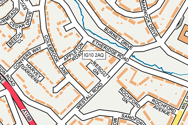 IG10 2AQ map - OS OpenMap – Local (Ordnance Survey)