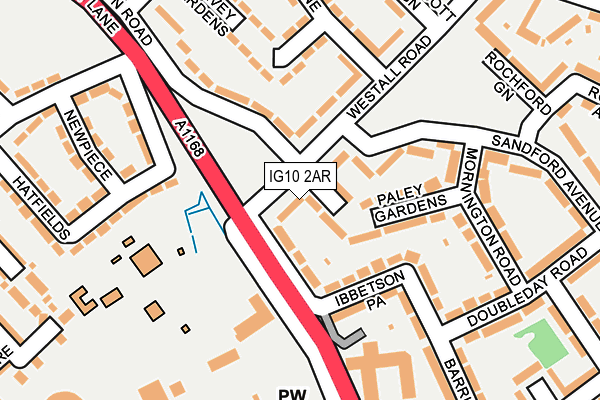 IG10 2AR map - OS OpenMap – Local (Ordnance Survey)