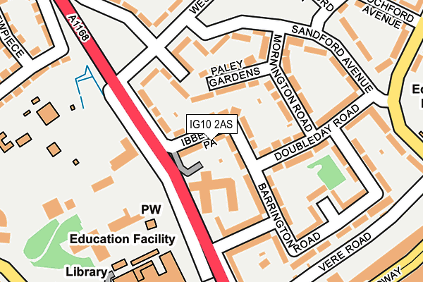 IG10 2AS map - OS OpenMap – Local (Ordnance Survey)