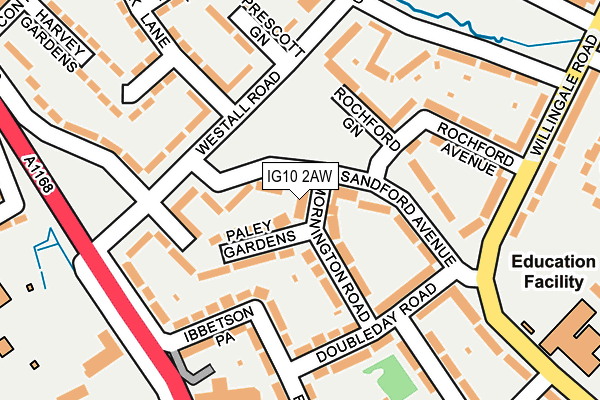 IG10 2AW map - OS OpenMap – Local (Ordnance Survey)