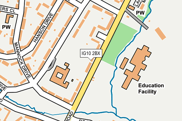 IG10 2BX map - OS OpenMap – Local (Ordnance Survey)