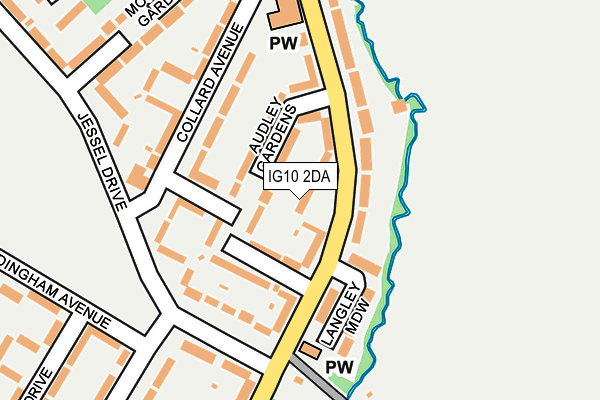 IG10 2DA map - OS OpenMap – Local (Ordnance Survey)