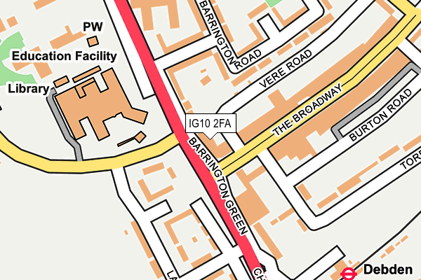 IG10 2FA map - OS OpenMap – Local (Ordnance Survey)