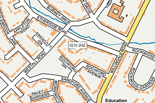 IG10 2HZ map - OS OpenMap – Local (Ordnance Survey)