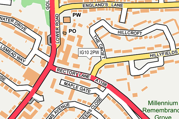 IG10 2PW map - OS OpenMap – Local (Ordnance Survey)