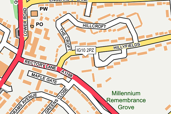 IG10 2PZ map - OS OpenMap – Local (Ordnance Survey)