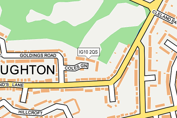 IG10 2QS map - OS OpenMap – Local (Ordnance Survey)