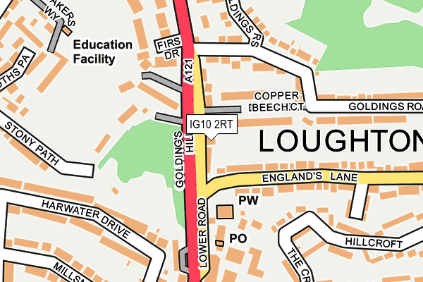 IG10 2RT map - OS OpenMap – Local (Ordnance Survey)