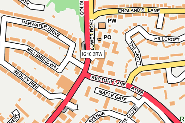 IG10 2RW map - OS OpenMap – Local (Ordnance Survey)