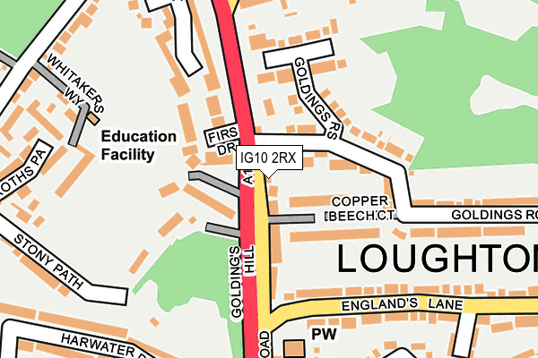 IG10 2RX map - OS OpenMap – Local (Ordnance Survey)