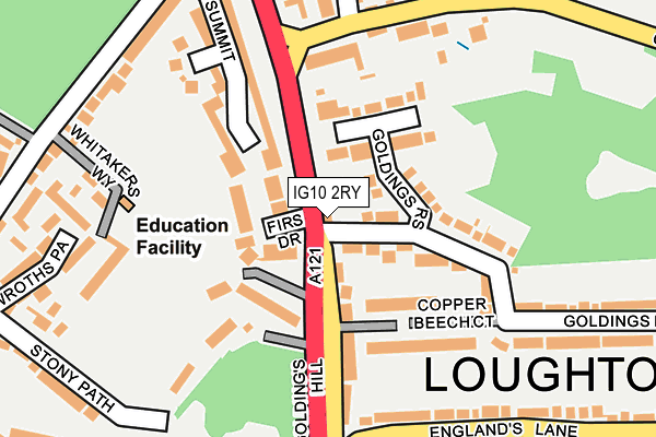 IG10 2RY map - OS OpenMap – Local (Ordnance Survey)