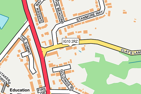 IG10 2RZ map - OS OpenMap – Local (Ordnance Survey)