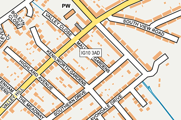 IG10 3AD map - OS OpenMap – Local (Ordnance Survey)