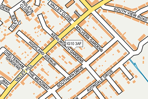 IG10 3AF map - OS OpenMap – Local (Ordnance Survey)
