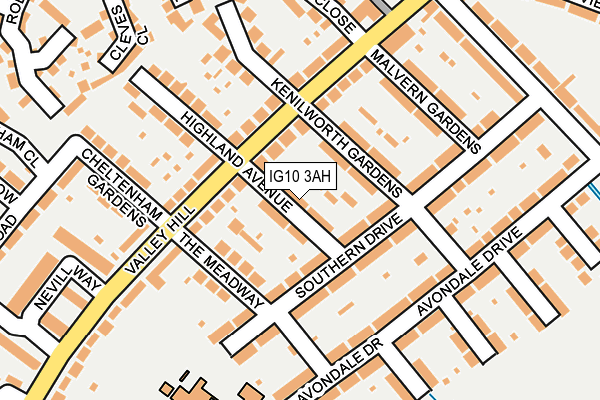 IG10 3AH map - OS OpenMap – Local (Ordnance Survey)