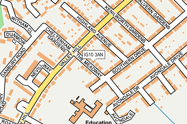 IG10 3AN map - OS OpenMap – Local (Ordnance Survey)