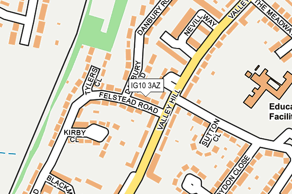 IG10 3AZ map - OS OpenMap – Local (Ordnance Survey)