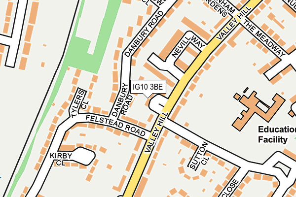IG10 3BE map - OS OpenMap – Local (Ordnance Survey)