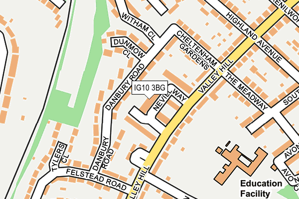 IG10 3BG map - OS OpenMap – Local (Ordnance Survey)