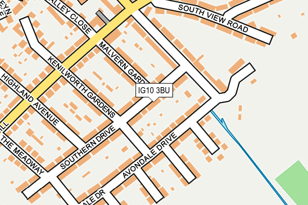 IG10 3BU map - OS OpenMap – Local (Ordnance Survey)