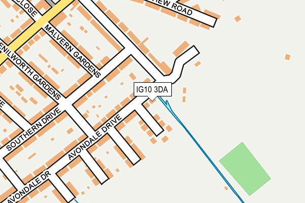 IG10 3DA map - OS OpenMap – Local (Ordnance Survey)