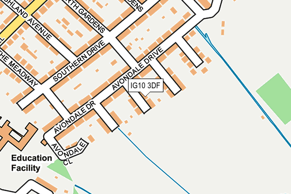 IG10 3DF map - OS OpenMap – Local (Ordnance Survey)
