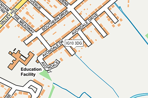 IG10 3DG map - OS OpenMap – Local (Ordnance Survey)