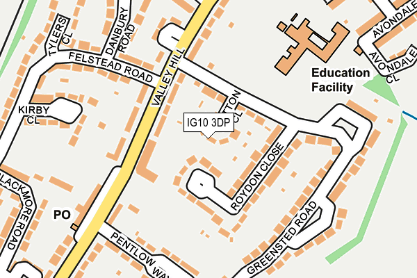 IG10 3DP map - OS OpenMap – Local (Ordnance Survey)