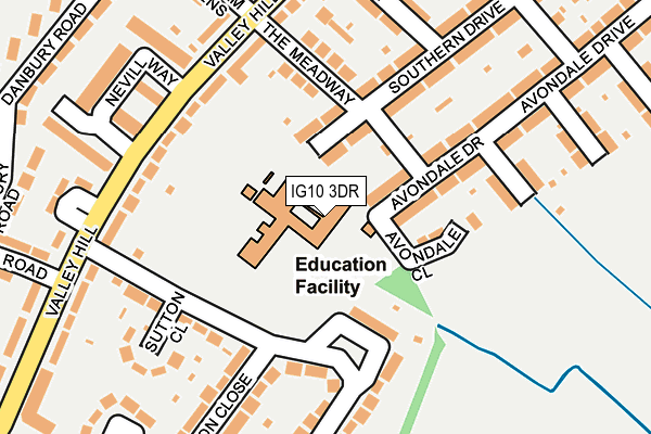 IG10 3DR map - OS OpenMap – Local (Ordnance Survey)