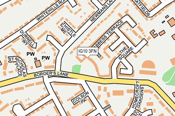IG10 3FN map - OS OpenMap – Local (Ordnance Survey)