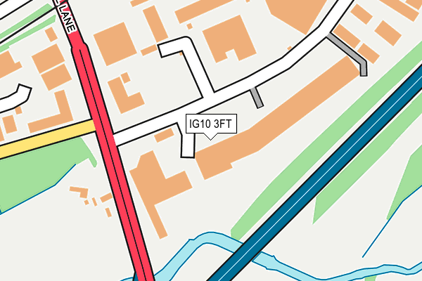 IG10 3FT map - OS OpenMap – Local (Ordnance Survey)