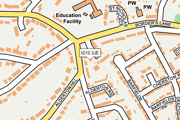 IG10 3JE map - OS OpenMap – Local (Ordnance Survey)