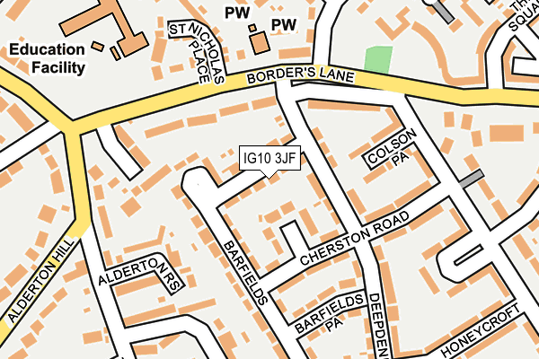 IG10 3JF map - OS OpenMap – Local (Ordnance Survey)